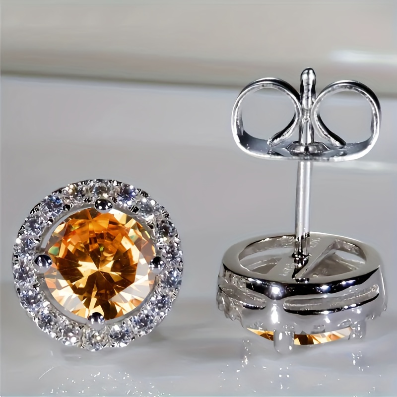 Classic Round Zirconia Earrings for Women